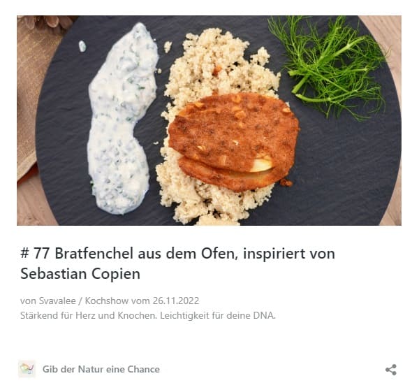 # 77 Bratfenchel aus dem Ofen, inspiriert von Sebastian Copien